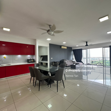 Spacious living hall & dining area, unit facing cozy park view