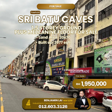 Sri Batu Caves 1.5 Storey Ground Plus Mezzanine Floor For Sale 