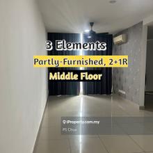 3 Elements Partly-Furnished Studio Unit For Rent