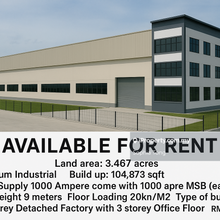 Single Storey Detached Factory with 3 storey Office Floor for rent 