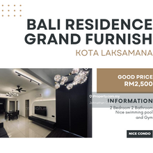 Grand Design Fully Furnish 2 Room Bali Residence Condo Kota Laksamana