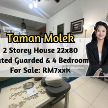 Taman Molek, 2 Storey Superlink 22x80, Gated Guarded, 4 Bedroom 3 Bath