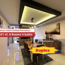 Duplex unit with high ceiling, Balcony facing KLCC, unblock view