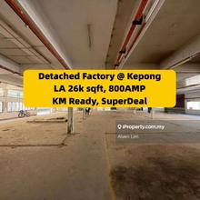 Taman Ehsan Detached Factory, 800amp, Km ready