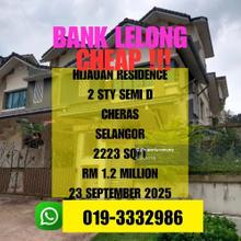 Bank Lelong Freehold Storey Semi D Hijauan Residence Cheras Selangor