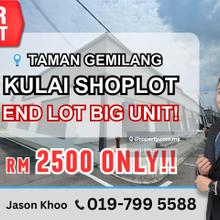 Single storey shoplot for rent @ Taman Gemilang (Kulai)