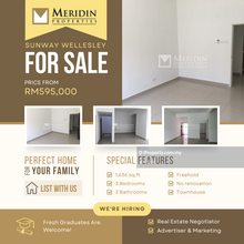 3 Storey Townhouse, Original Unit, 1636 sq.ft, Spacious,Bukit Mertajam