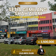 Setia Gemilang Shah Alam 3 Storey Shoplot For Sale