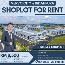 Vervo City @ Indahpura 22'x70' Shoplot for Rent
