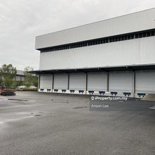 Factory warehouse with loading bay at port klang, north port