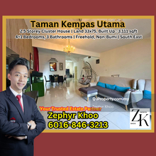 Taman Kempas Utama  2.5 Storey Cluster House For Sale