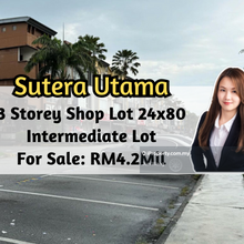 Sutera Utama, 3 Storey Shop Lot 24x80, Intermediate Lot