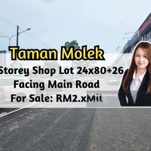 Taman Molek 3 Storey Shop Lot, 24x80 plus 26, Facing Main Road