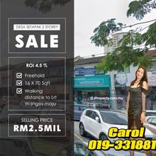 Desa Setapak 2 storey shop @Wangsa Maju For Sales