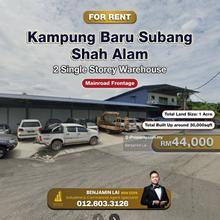 Kampung Baru Subang, Shah Alam 2 Single Storey Warehouse For Rent