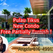 Pulau tikus new condo with seaview, under developer unit, free furnish