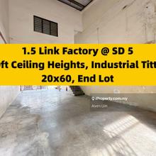 End Lot, Sd 5 Link Factory, 20x60, Vacant Now