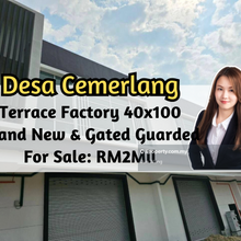 Desa Cemerlang, Terrace Factory 40x100, Brand New, Gated & Guarded