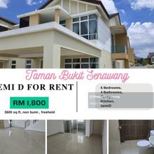 Taman perdana senawang 2 storey for rent semi D open facing