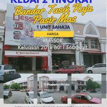 Kedai 2 tkt Siap penyewa di Depan Pasar Bandar Tasik Raja,Pasir Mas
