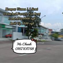 Kempas Utama 1.5 Storey Semi Detached Factory For Sale