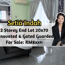 Setia Indah, 2 Storey End Lot 20x70, Renovated, Gated & Guarded