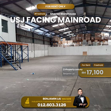 Shared Warehouse USJ Facing Mainroad for Rent