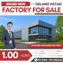 Brand New Gelang Patah 25,992sqft 1.5 Storey Detached Factory for Sale