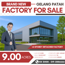 Brand New Gelang Patah 260,000sqft 1.5 Stry Detached Factory for Sale