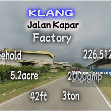 Kapar 5.2acre Freehold Factory Kawasan Industrial Park 2000amp 3ton