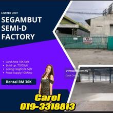 Kepong Segambut Semi-D Factory For Rent