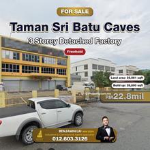 Taman Sri Batu Caves 3 Storey Detached Factory for Sale