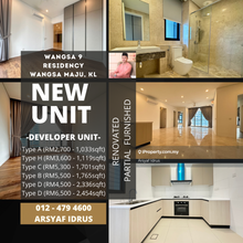 Brand New Unit. Developer Unit. Renovated Partly/Fully Furnished Unit.