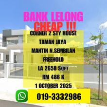 Bank Lelong Corner 2 Storey House Taman Jaya 1 Mantin Negeri Sembilan