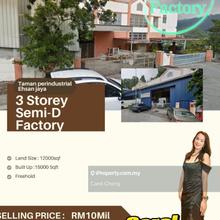 Corner 3 Storey Semi-D Factory Taman Perindustrian Ehsan Jaya Kepong