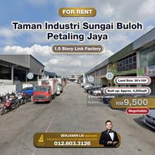 Taman Industri Sungai Buloh, Petaling Jaya 1.5 Story Factory For Rent
