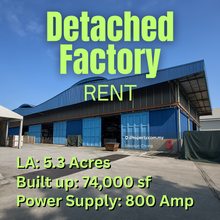 5.3 acres/ bu 74000sf / 800amp detached factory kota damansara 