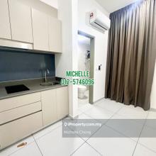 Studio unit with kitchen cabinet
