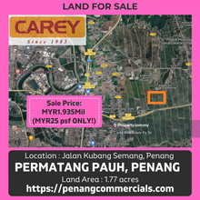Land for Sale in Permatang Pauh, Jalan Kubang Semang