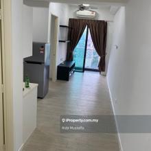 Well-kept partly furnished unit, high floor facing North