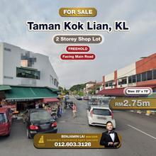 Taman Kok Lian, KL 2 Storey Shop Lot For Sale