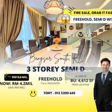 Fire Sale 3 Storey Semi D @ Saville, The Park Bangsar South KL