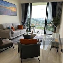 Nice golf view, mid floor, tastefully furnished.