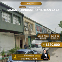 Taman Perindustrian Ehsan Jaya Freehold 2 Storey Factory For Sale 