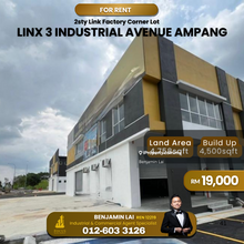 Linx 3 Industrial Avenue, Ampang 2sty Link Factory Corner For Rent 