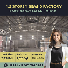 Kawasan Perindustrian Taman Johor, 1.5 Storey Semi-D Factory For Rent