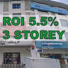 Fully Tenanted, ROI 5.5%, 3 storey Shop, 3400 sqft, Intermediate Lot