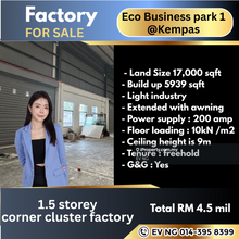Eco Business Park 1  Kempas Factory For Sale 