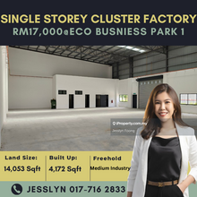 Eco Busniess Park 1,Single Storey Cluster Factory Corner For Rent