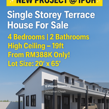 New Project Single Storey Terrace House Ipoh 4rooms High Ceiling